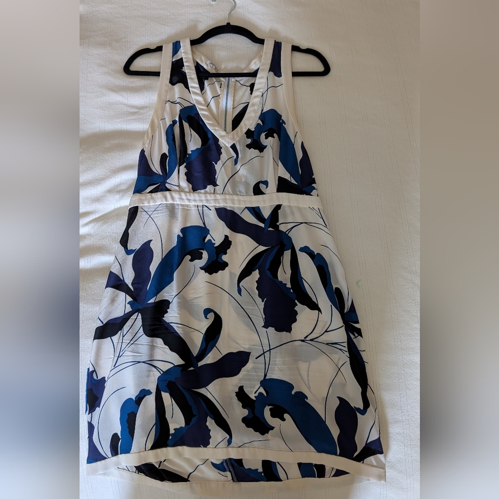 Miu Miu Flowy Floral White and Blue Size 44 Dress